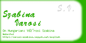 szabina varosi business card